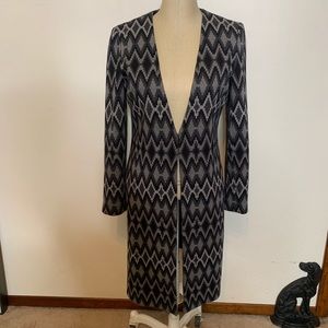 INC Shades of Gray Geo Print Dress Coat Sz S